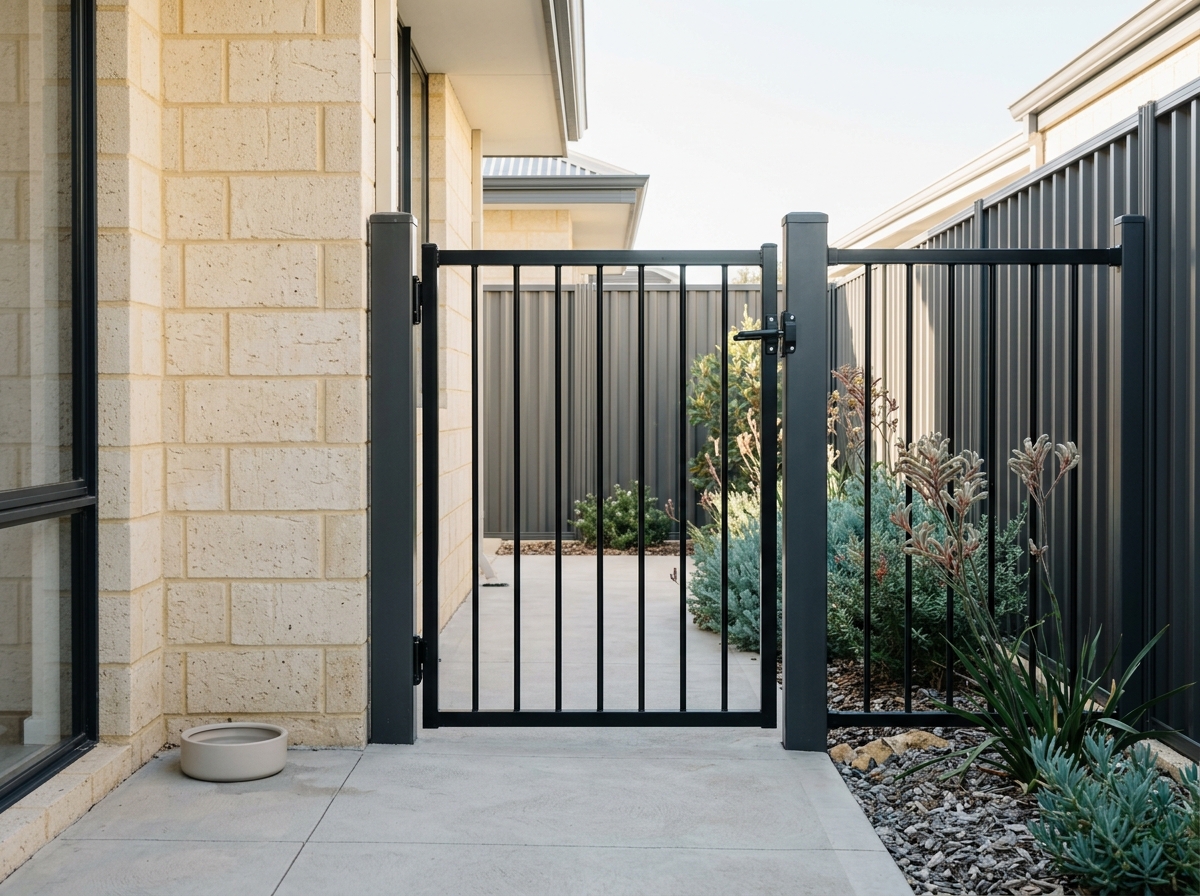 A practical Perth rental courtyard showing physical features relevant to responsible pet accommodation.